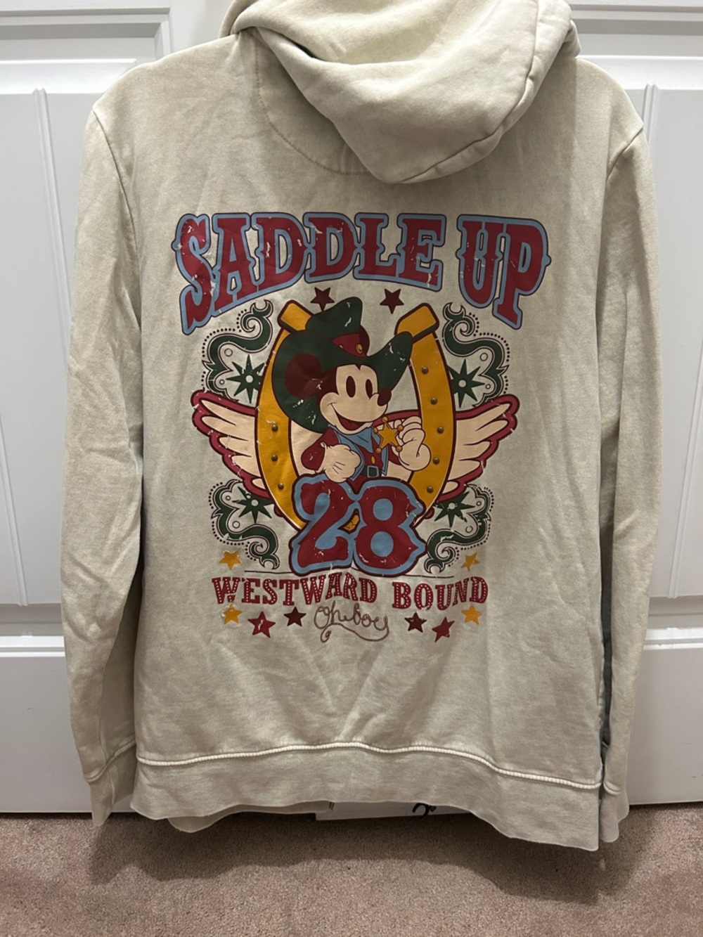Disney Our Universe Embroidered Mickey Mouse Saddle Up Full Zip Hoodie